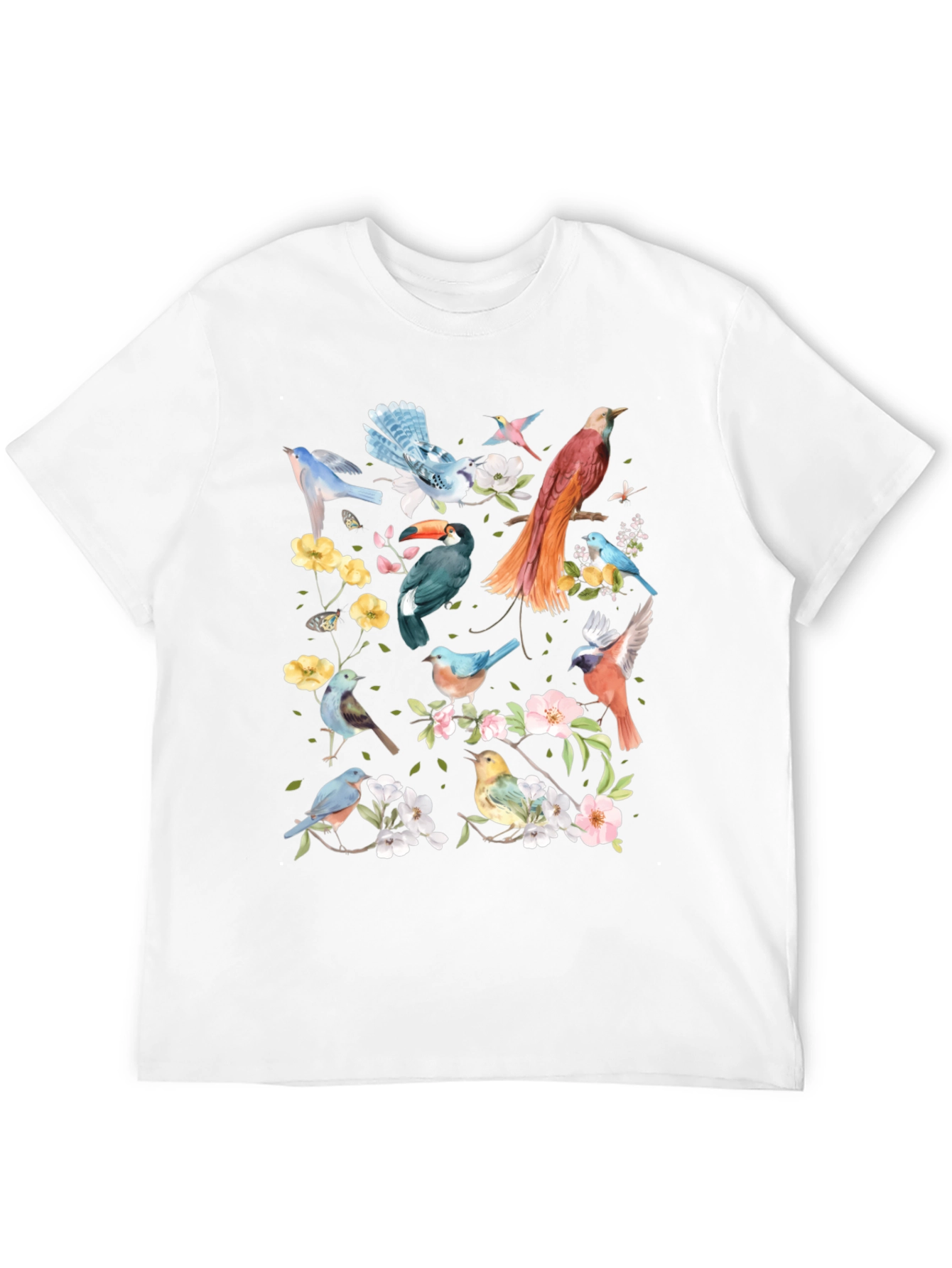 Floral Birds Graphic T-Shirt