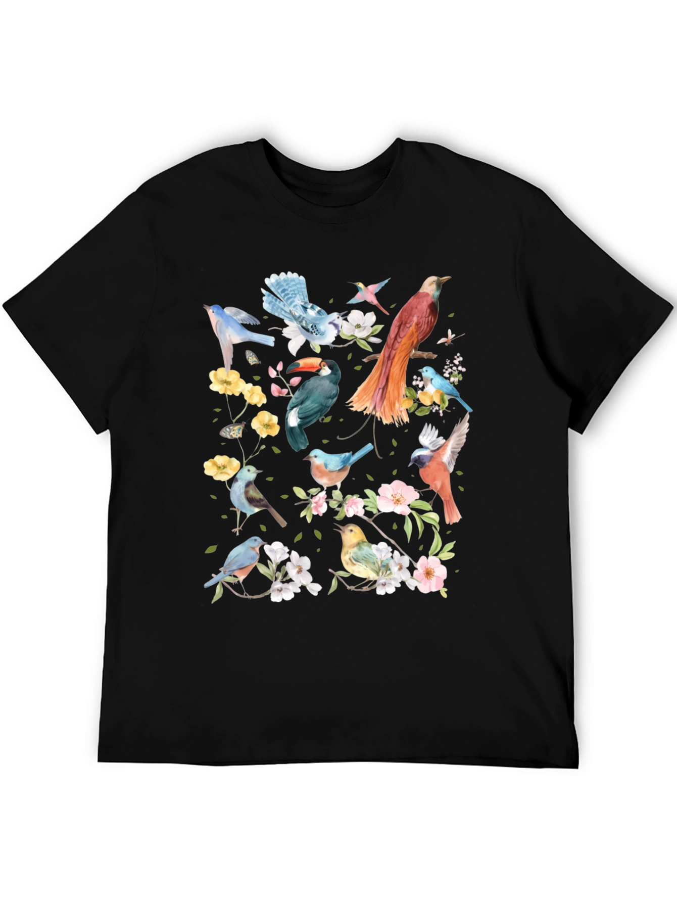 Floral Birds Graphic T-Shirt