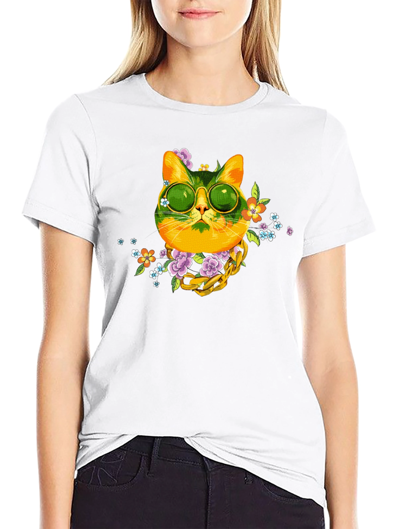 Cool Cat Graphic Tee - Trendy Style