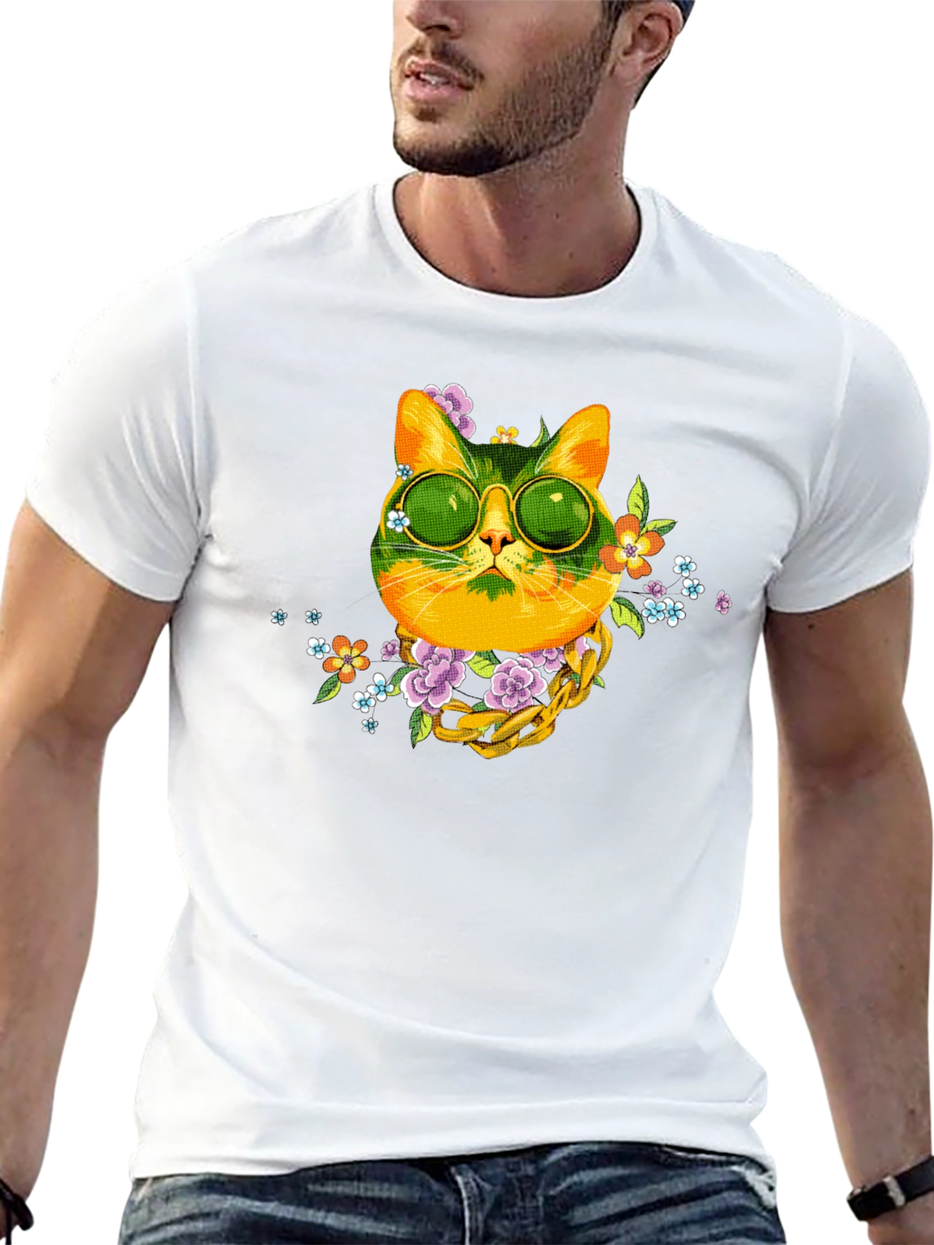 Cool Cat Graphic Tee - Trendy Style
