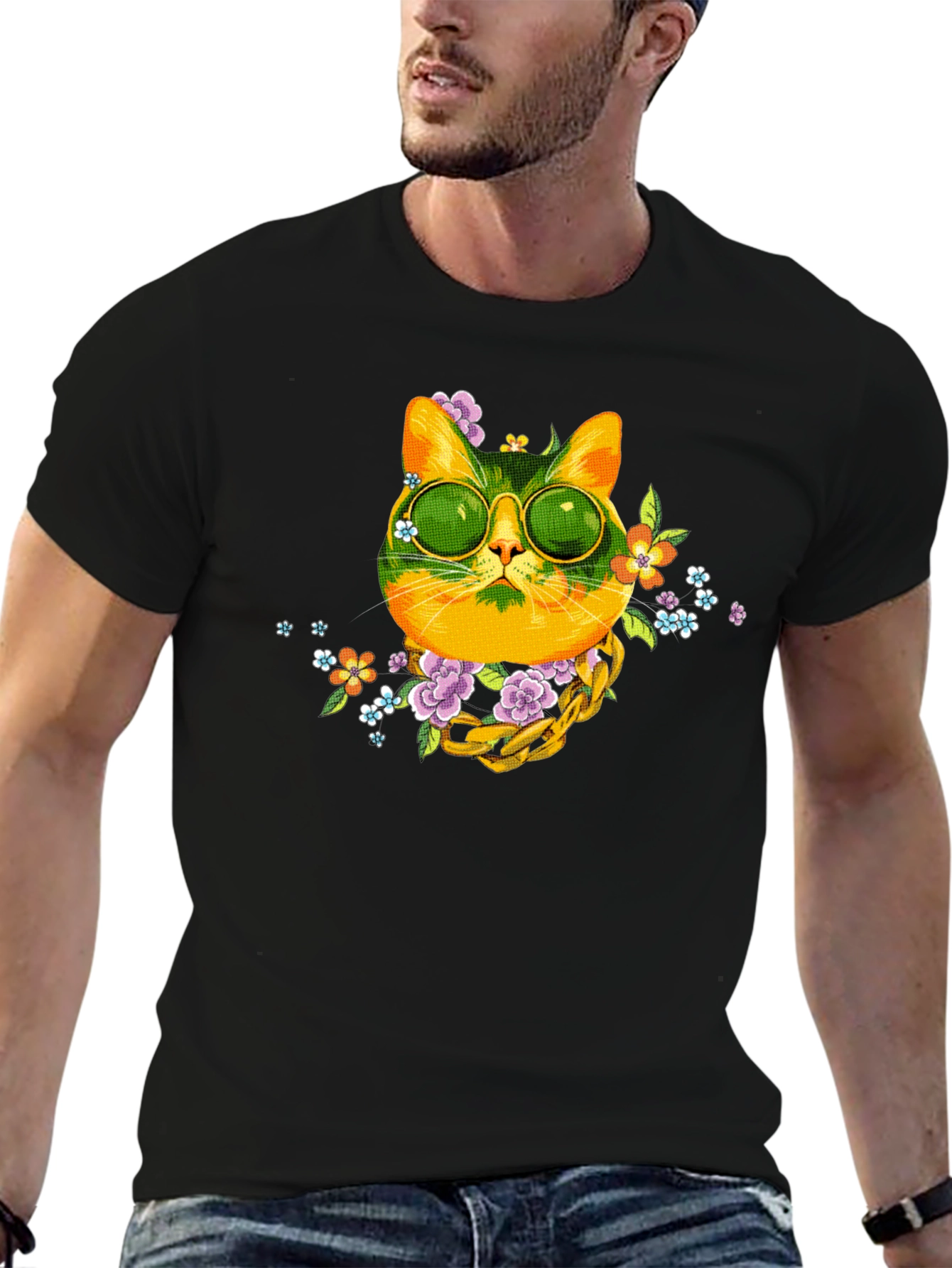 Cool Cat Graphic Tee - Trendy Style