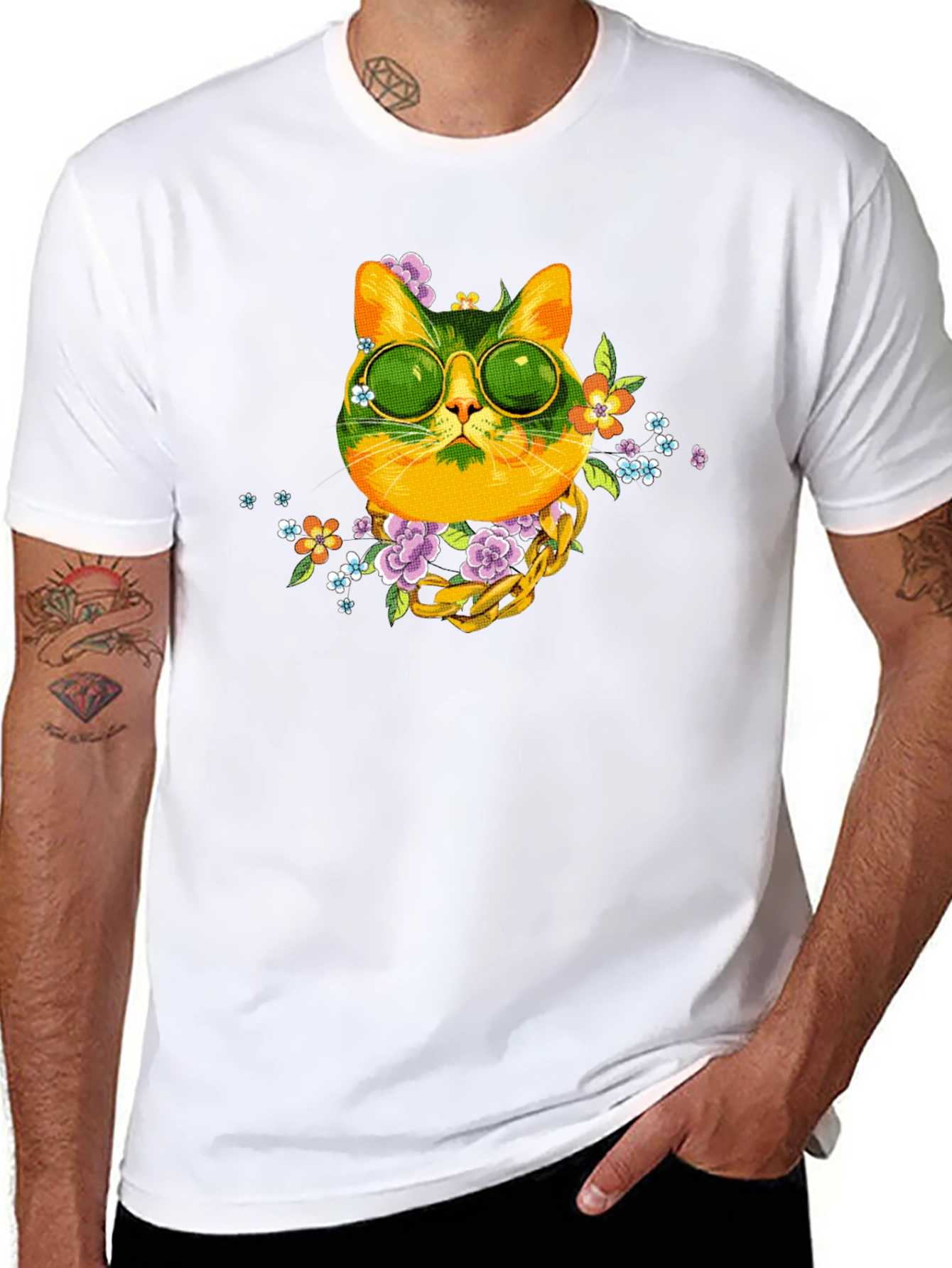 Cool Cat Graphic Tee - Trendy Style