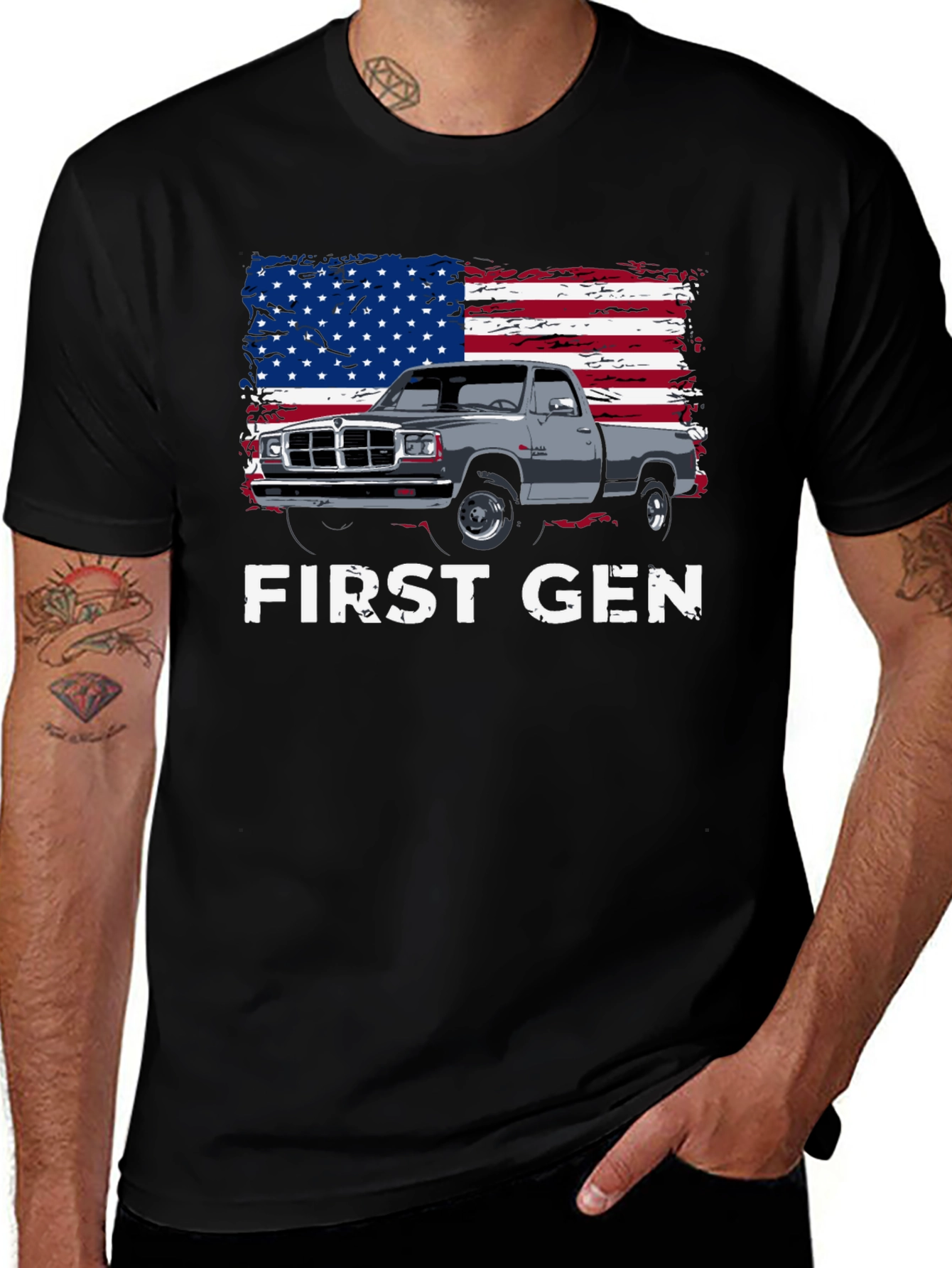 First Gen Truck American Flag Graphic T-Shirt