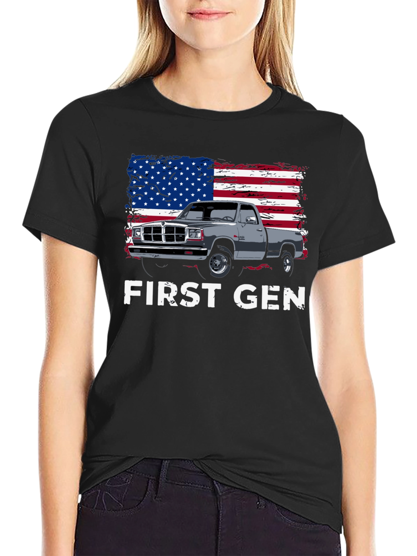 First Gen Truck American Flag Graphic T-Shirt