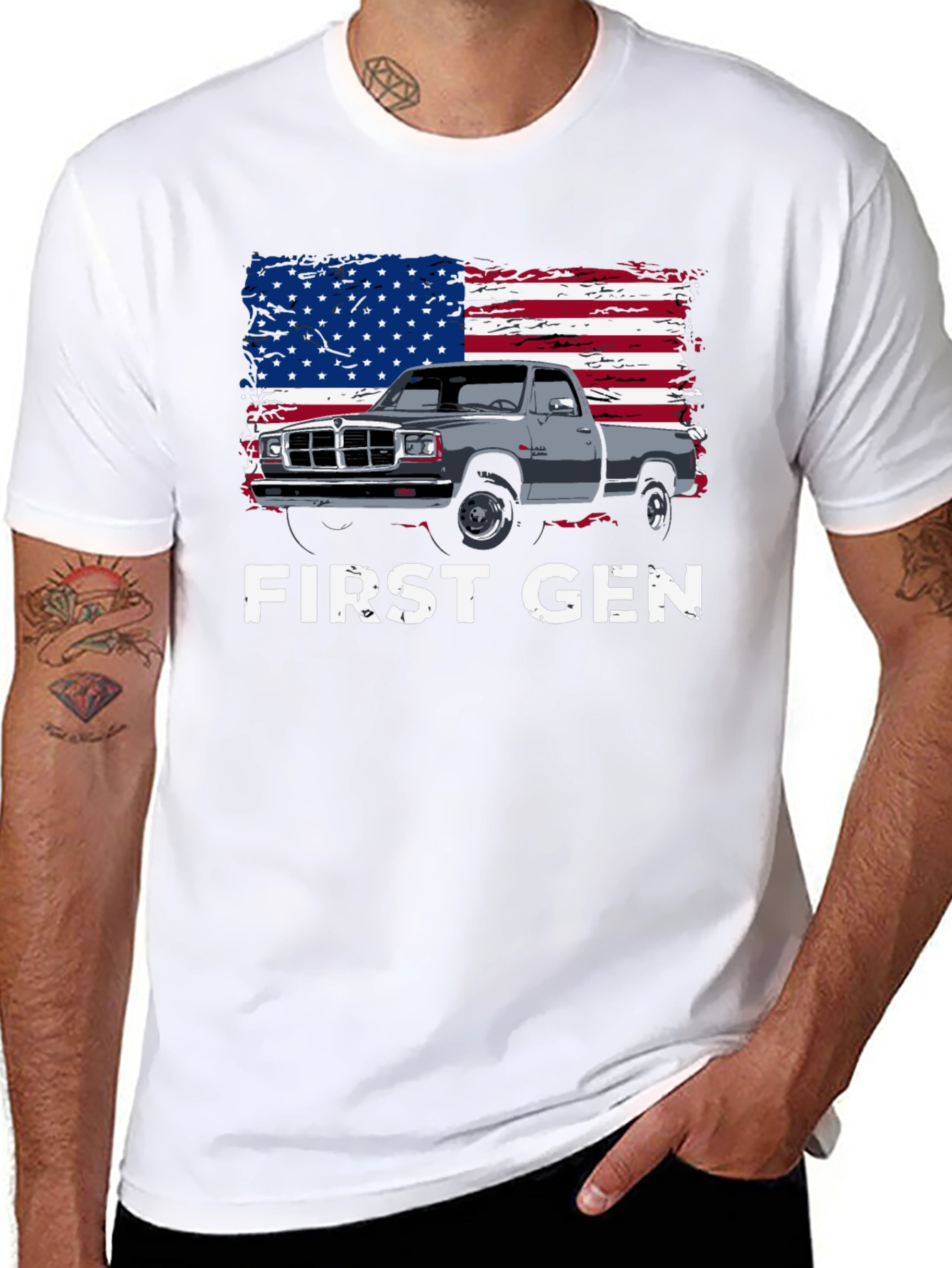 First Gen Truck American Flag Graphic T-Shirt