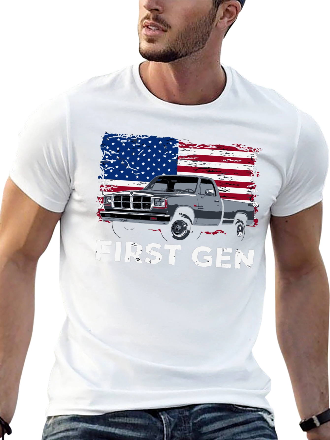First Gen Truck American Flag Graphic T-Shirt