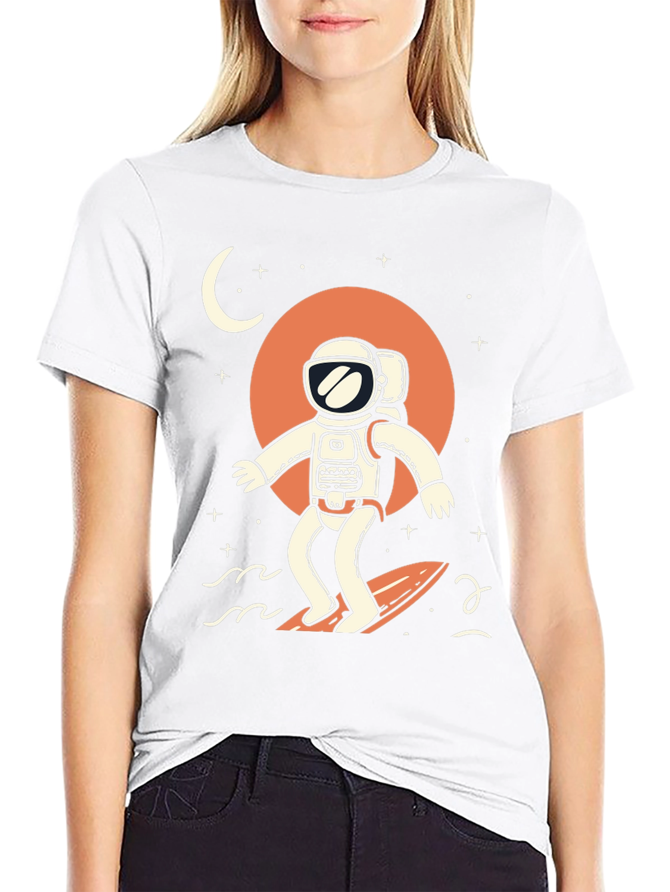 Surfing Astronaut Graphic T-Shirt