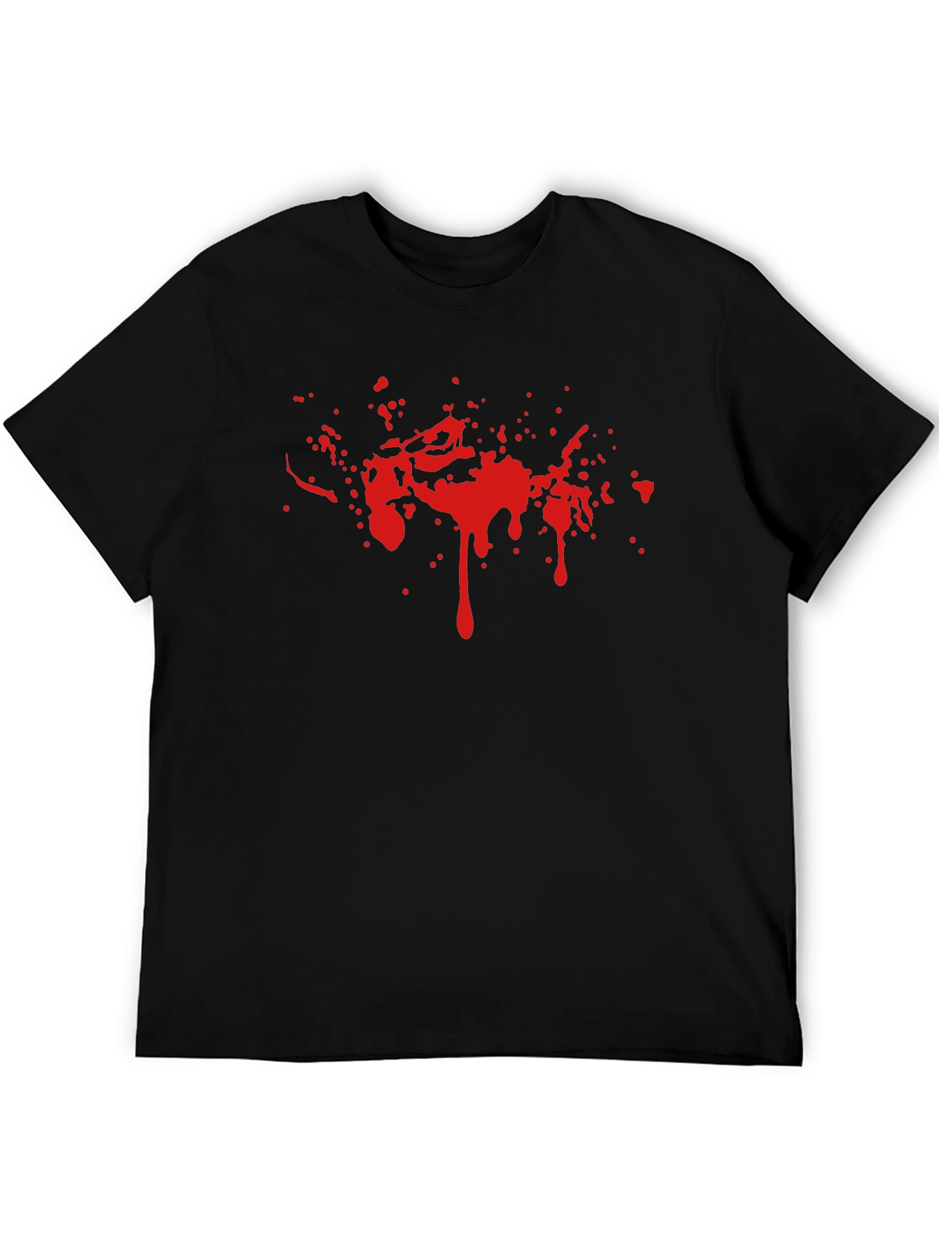 Red Splatter Graphic Black Tee
