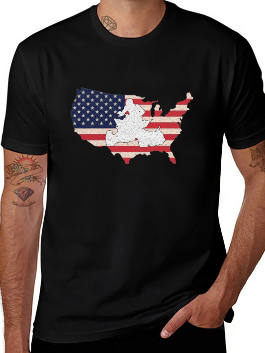 USA Map Graphic T-Shirt - Patriotic American Pride