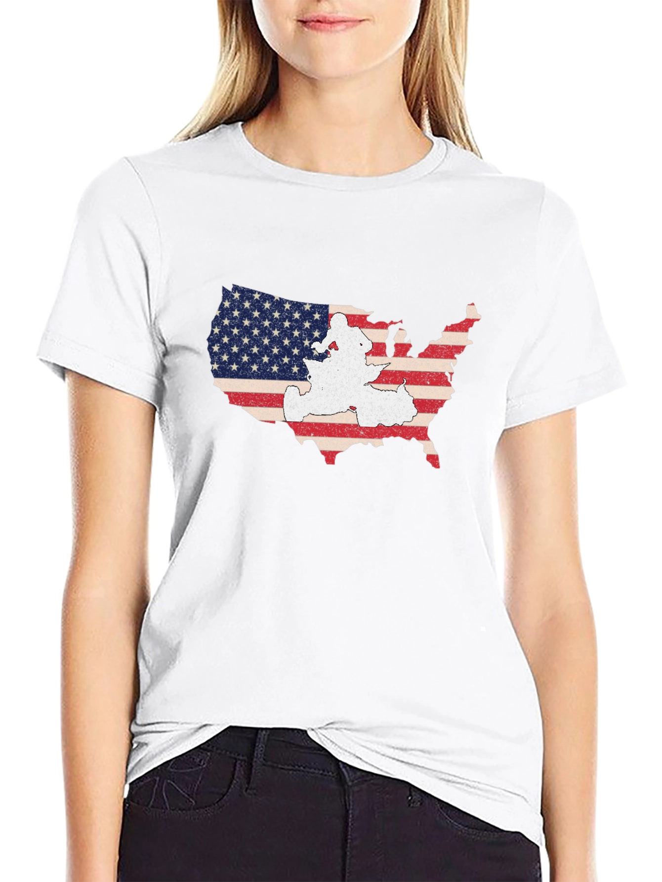 USA Map Graphic T-Shirt - Patriotic American Pride