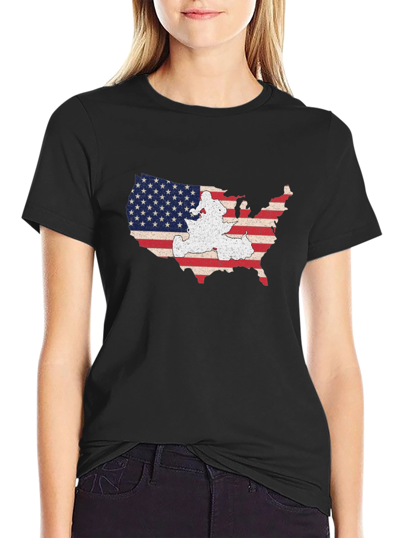 USA Map Graphic T-Shirt - Patriotic American Pride