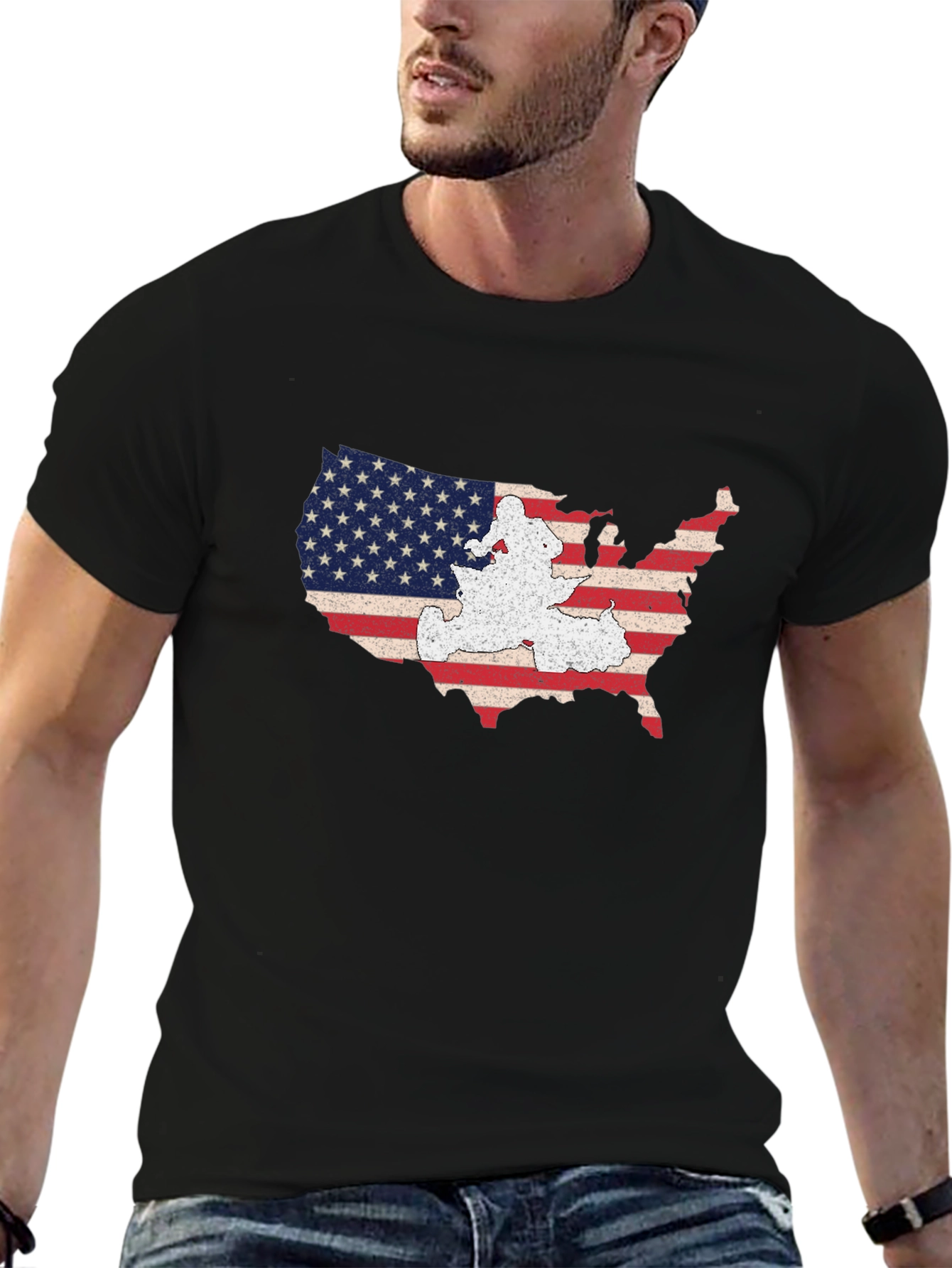 USA Map Graphic T-Shirt - Patriotic American Pride