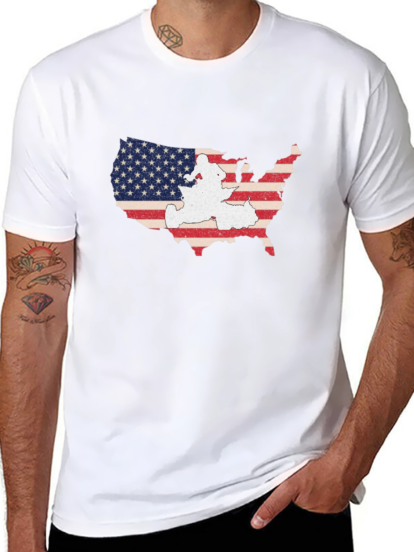 USA Map Graphic T-Shirt - Patriotic American Pride