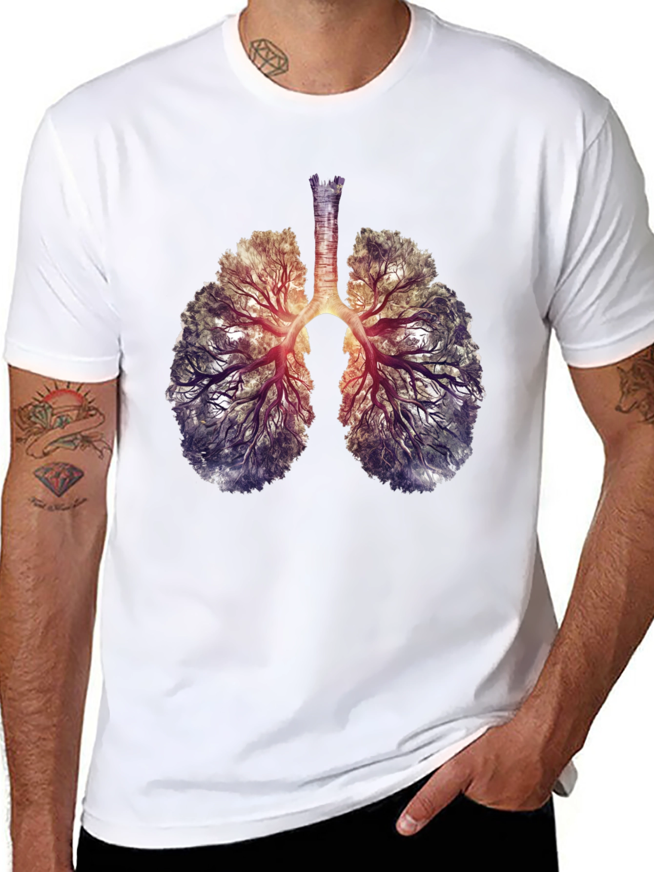 Anatomical Lungs Tree T-Shirt