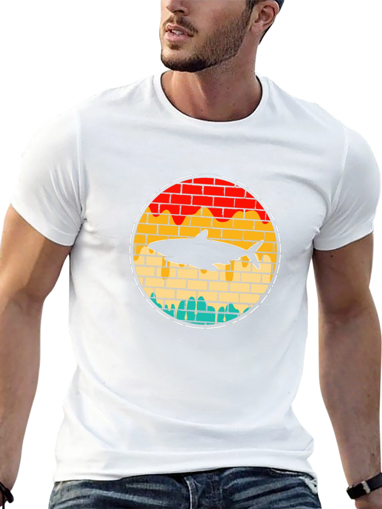 Retro Shark Brick T-Shirt