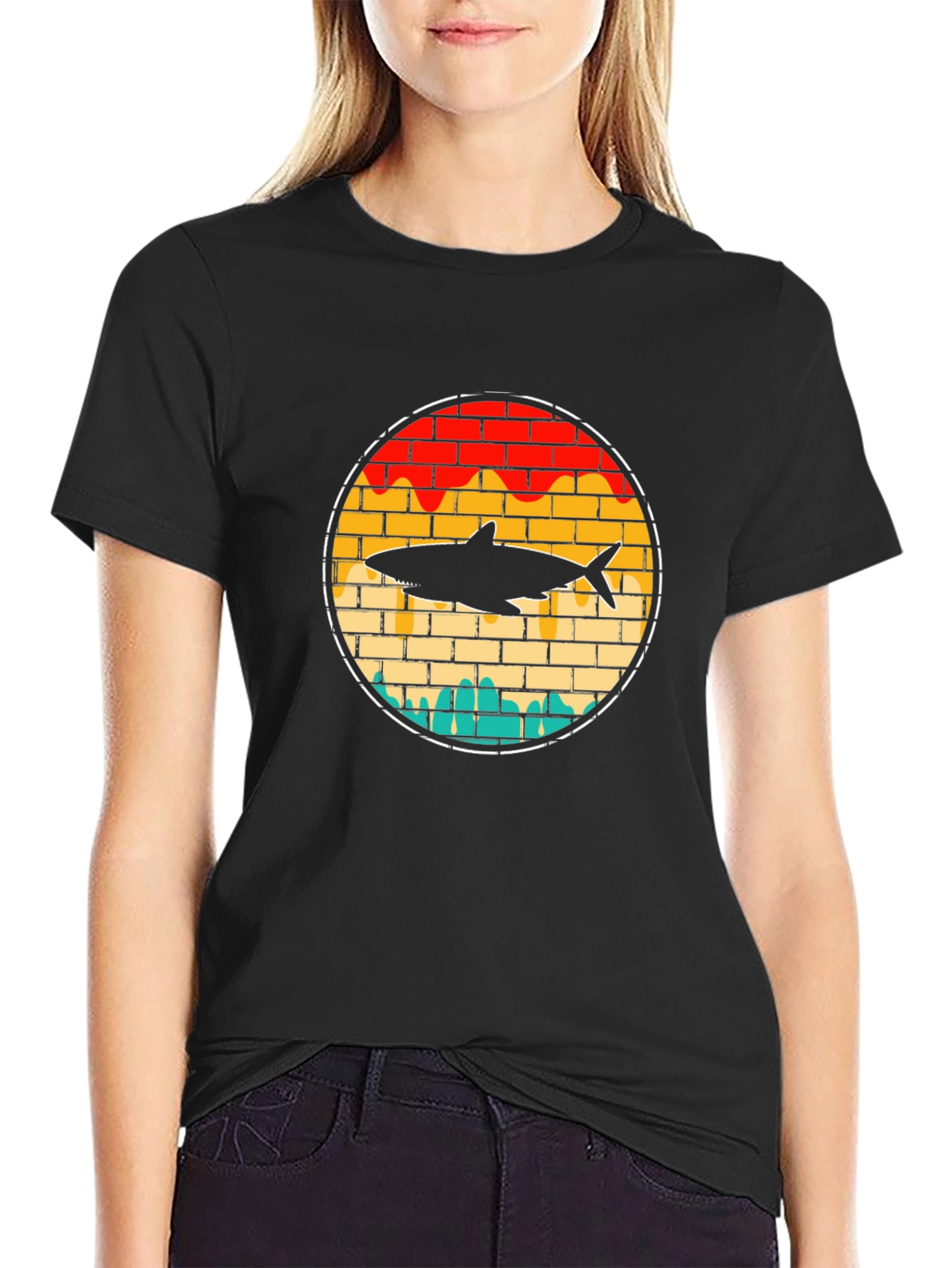 Retro Shark Brick T-Shirt