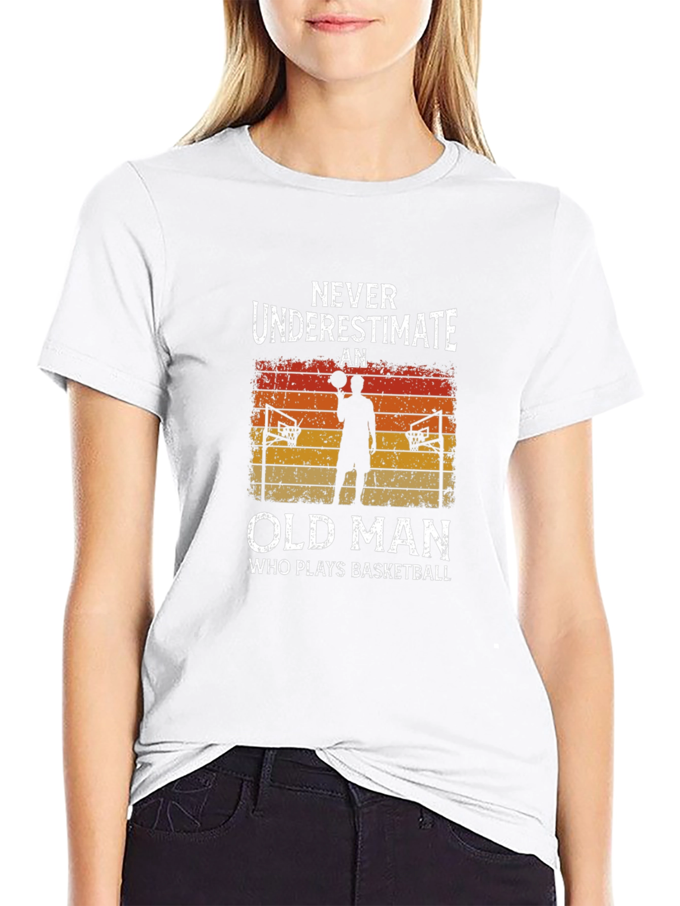 Never Underestimate an Old Man Basketball T-Shirt