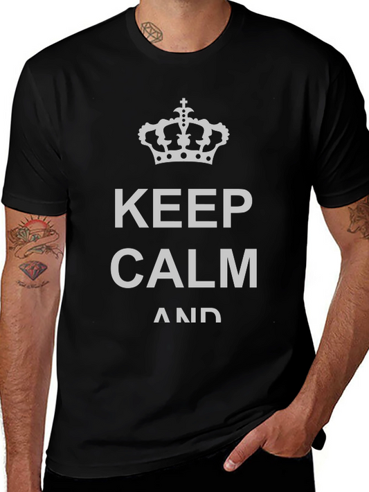Keep Calm Graphic Tee - Black Cotton T-Shirt