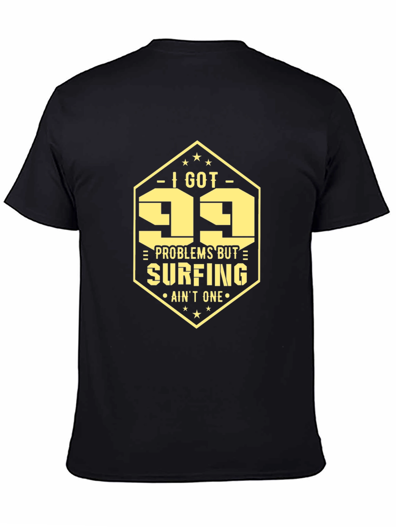 99 Problems Surfing T-Shirt: Mens Black Tee