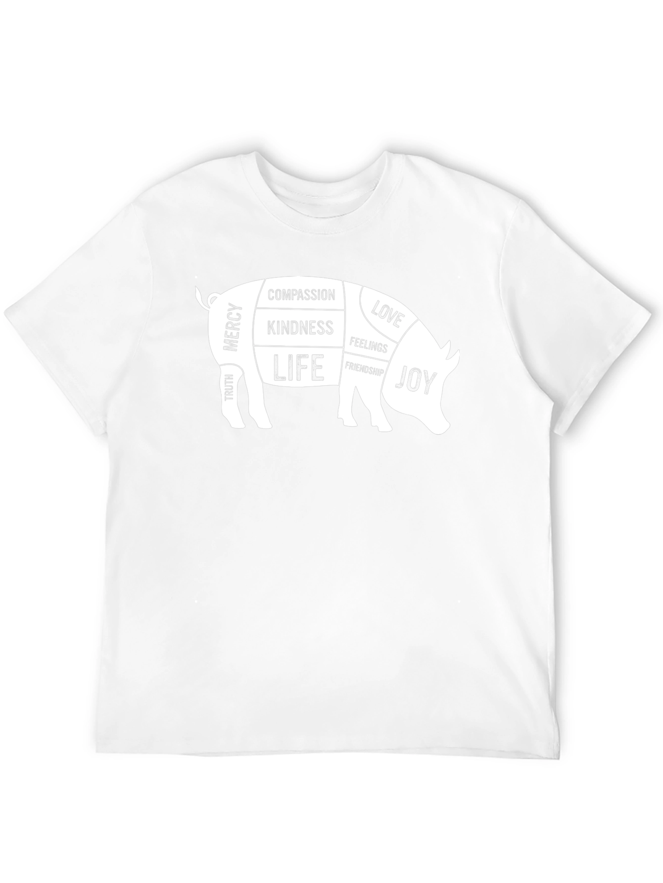 Vegan Pig Anatomy T-Shirt - Kindness Love Joy