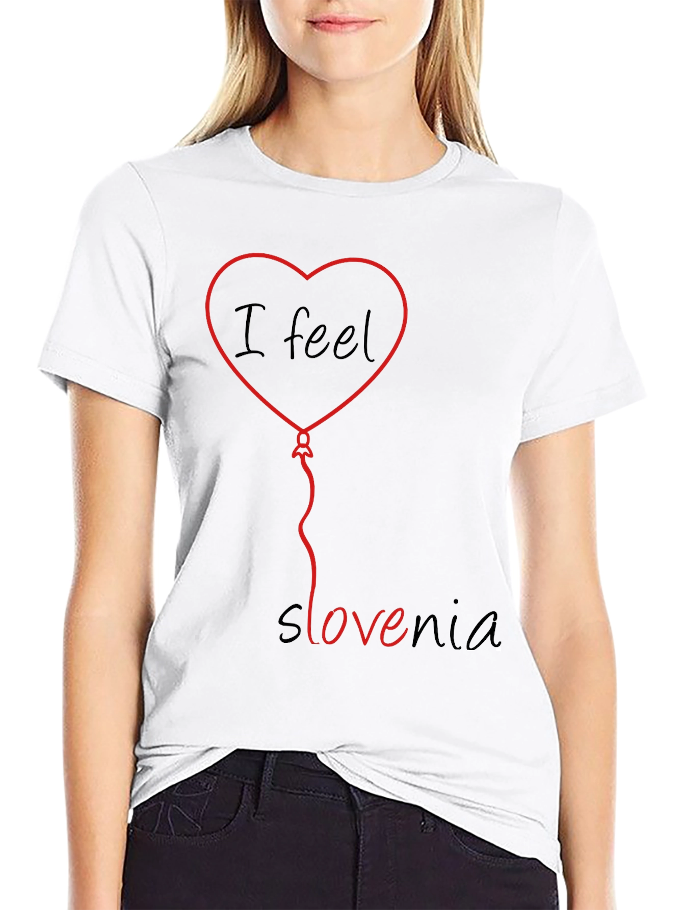 I Feel Slovenia T-Shirt - Heart Balloon Design