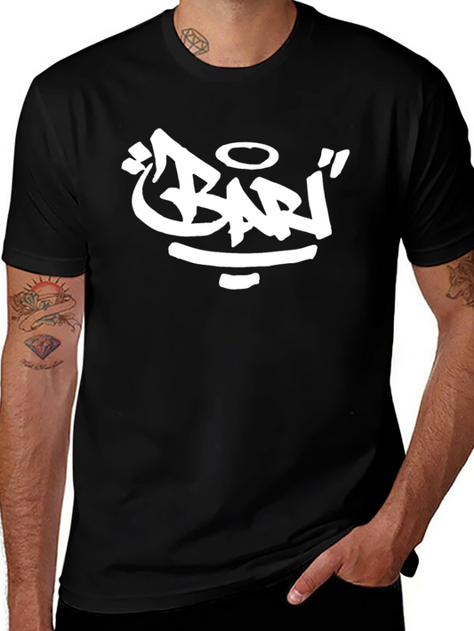 Black Graphic Tee - Bari Graffiti Style Print