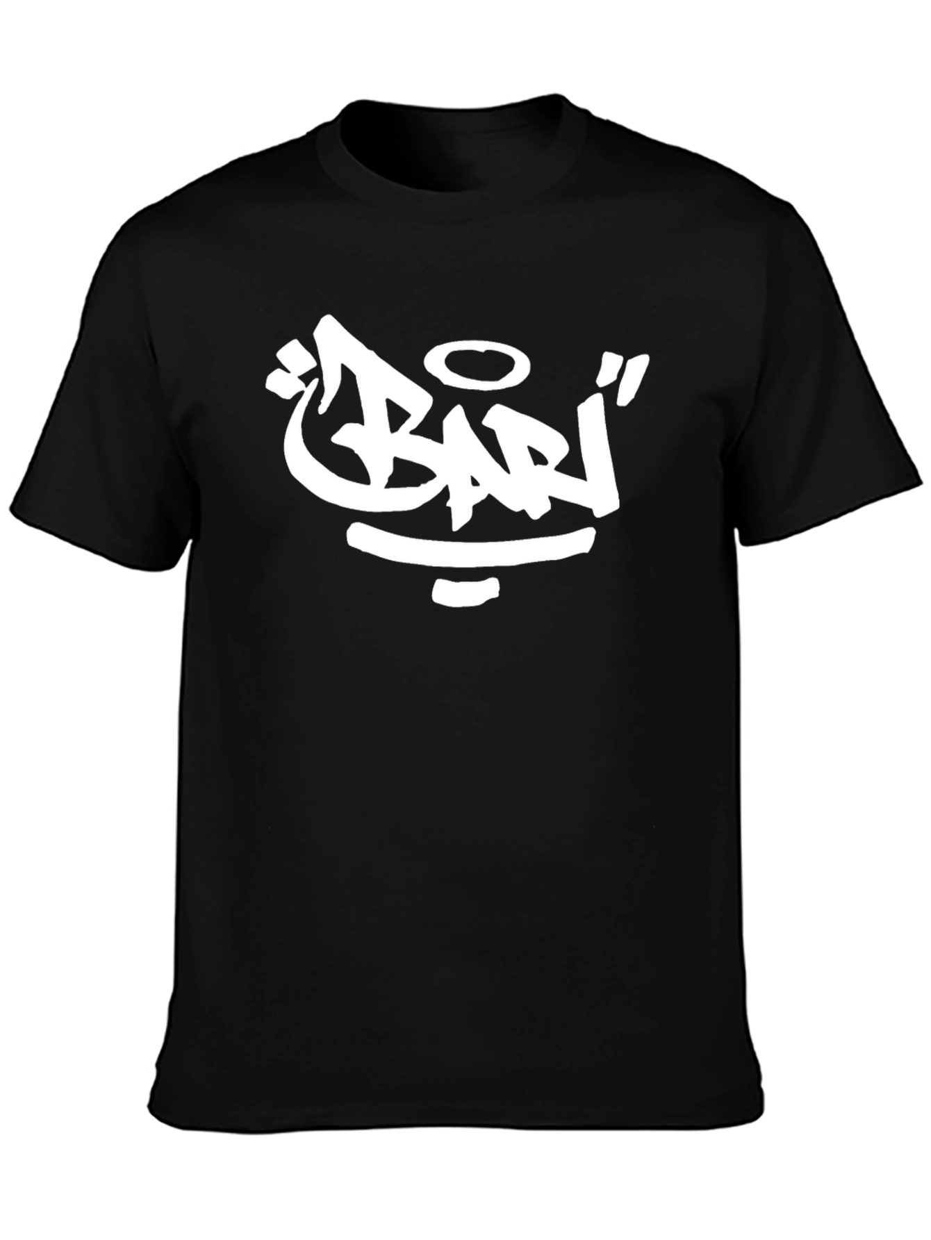 Black Graphic Tee - Bari Graffiti Style Print
