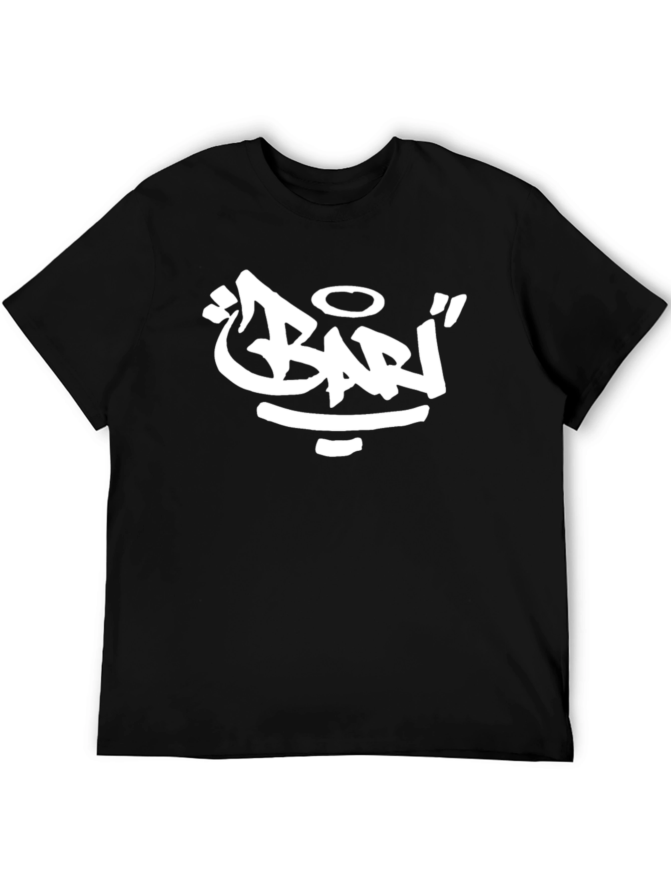 Black Graphic Tee - Bari Graffiti Style Print