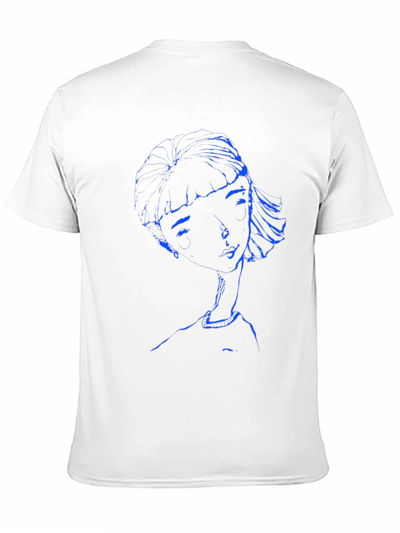 Abstract Blue Woman Graphic Black T-Shirt