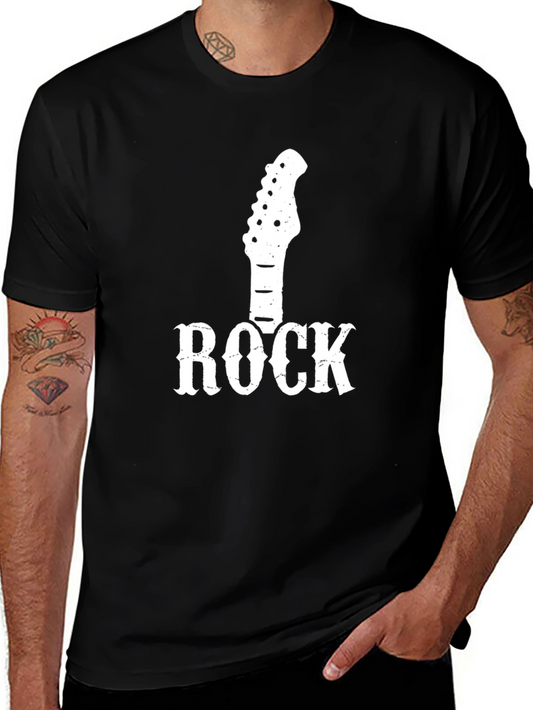 Rock Guitar Tee - Black Graphic T-Shirt