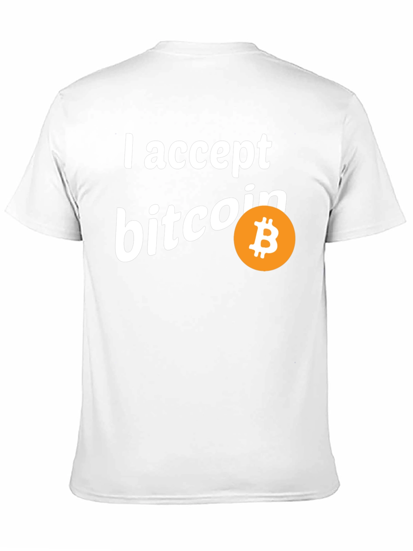 I Accept Bitcoin Black T-Shirt Crypto Currency Tee