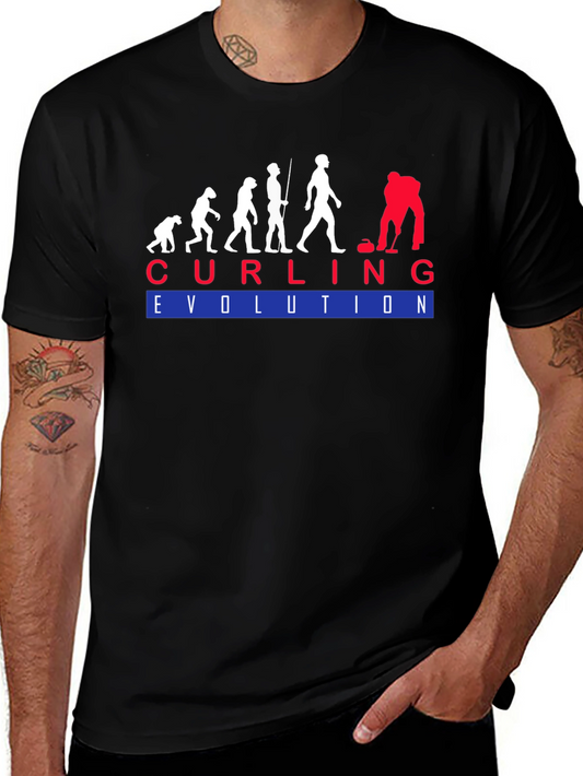 Curling Evolution T-Shirt - Funny Sport Tee