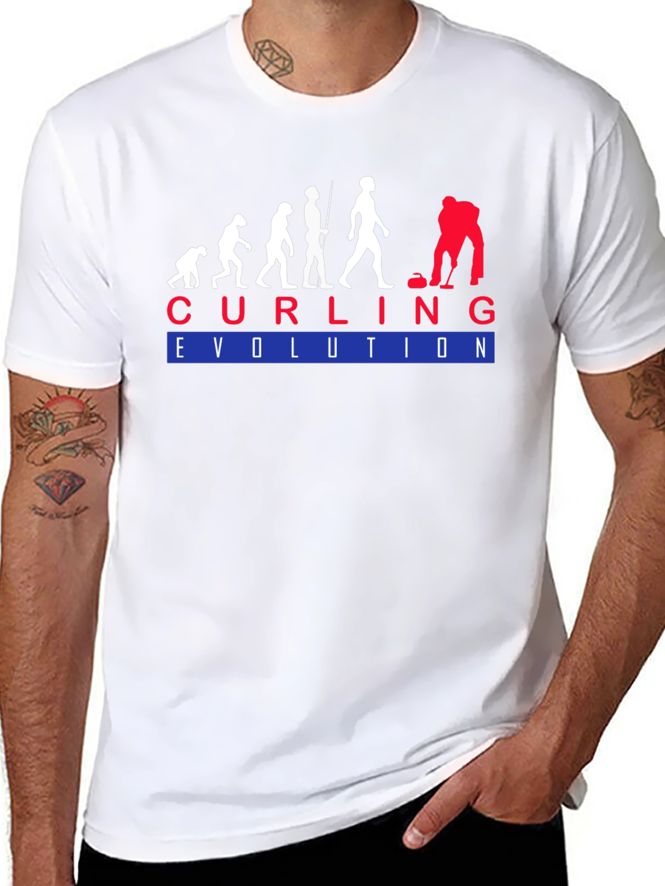 Curling Evolution T-Shirt - Funny Sport Tee