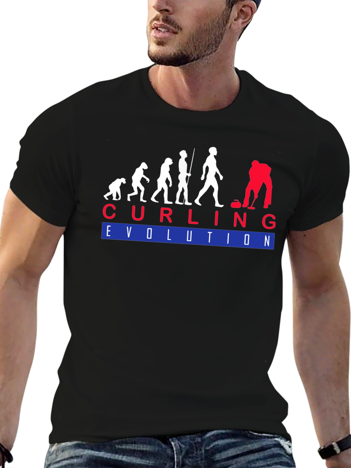 Curling Evolution T-Shirt - Funny Sport Tee