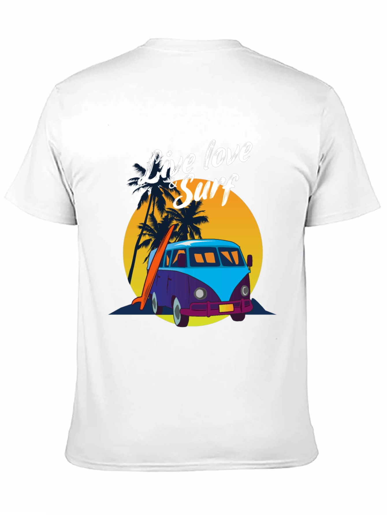 Live Love & Surf Tee - Retro Van Design
