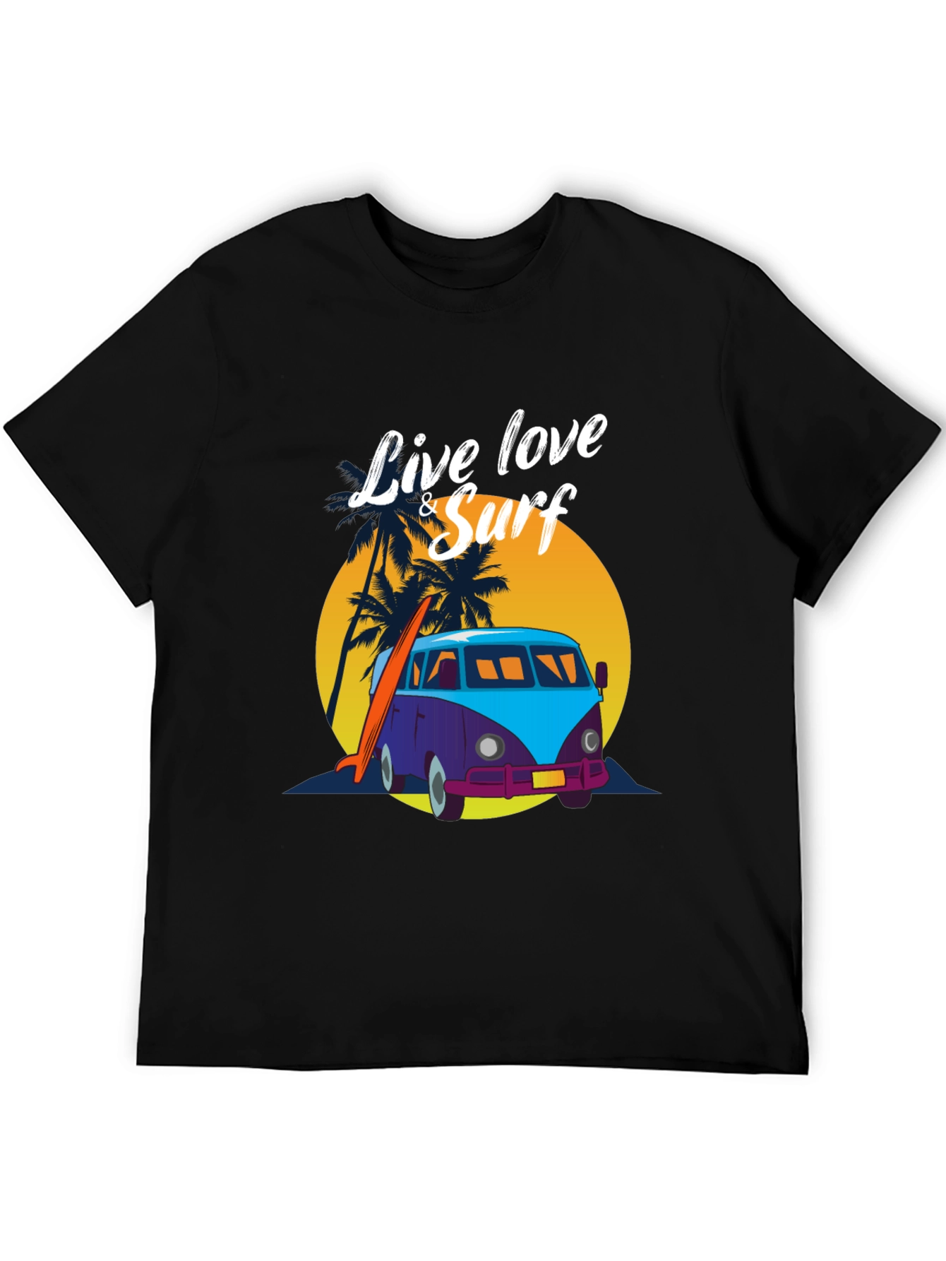 Live Love & Surf Tee - Retro Van Design