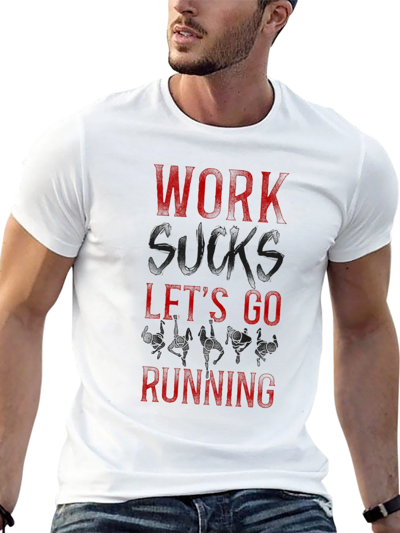 Work Sucks Lets Go Running Tee