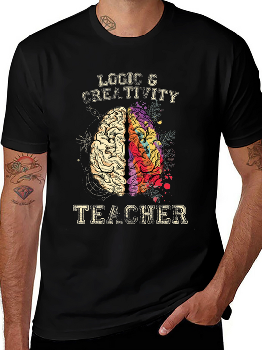 Logic & Creativity Teacher Brain T-Shirt