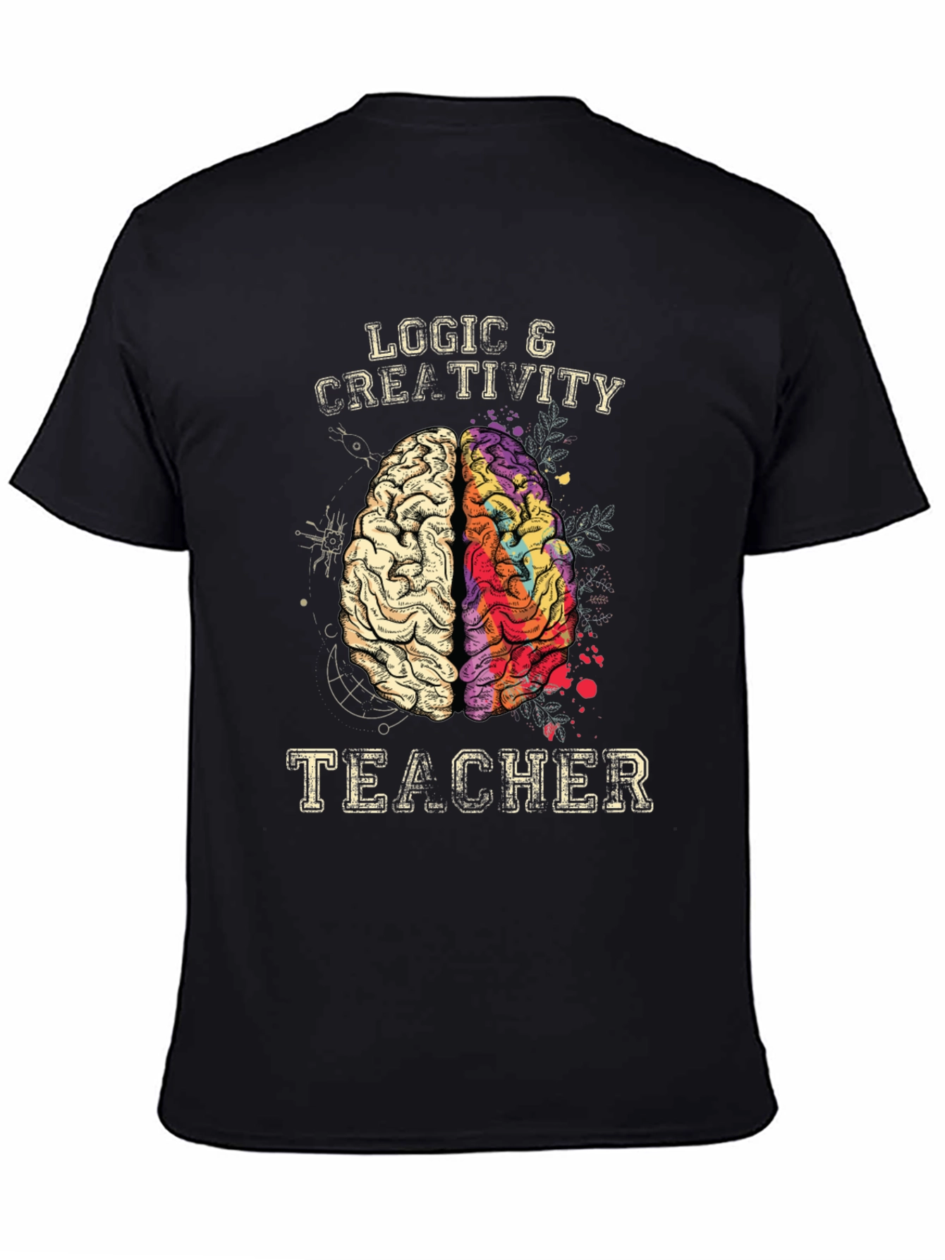 Logic & Creativity Teacher Brain T-Shirt