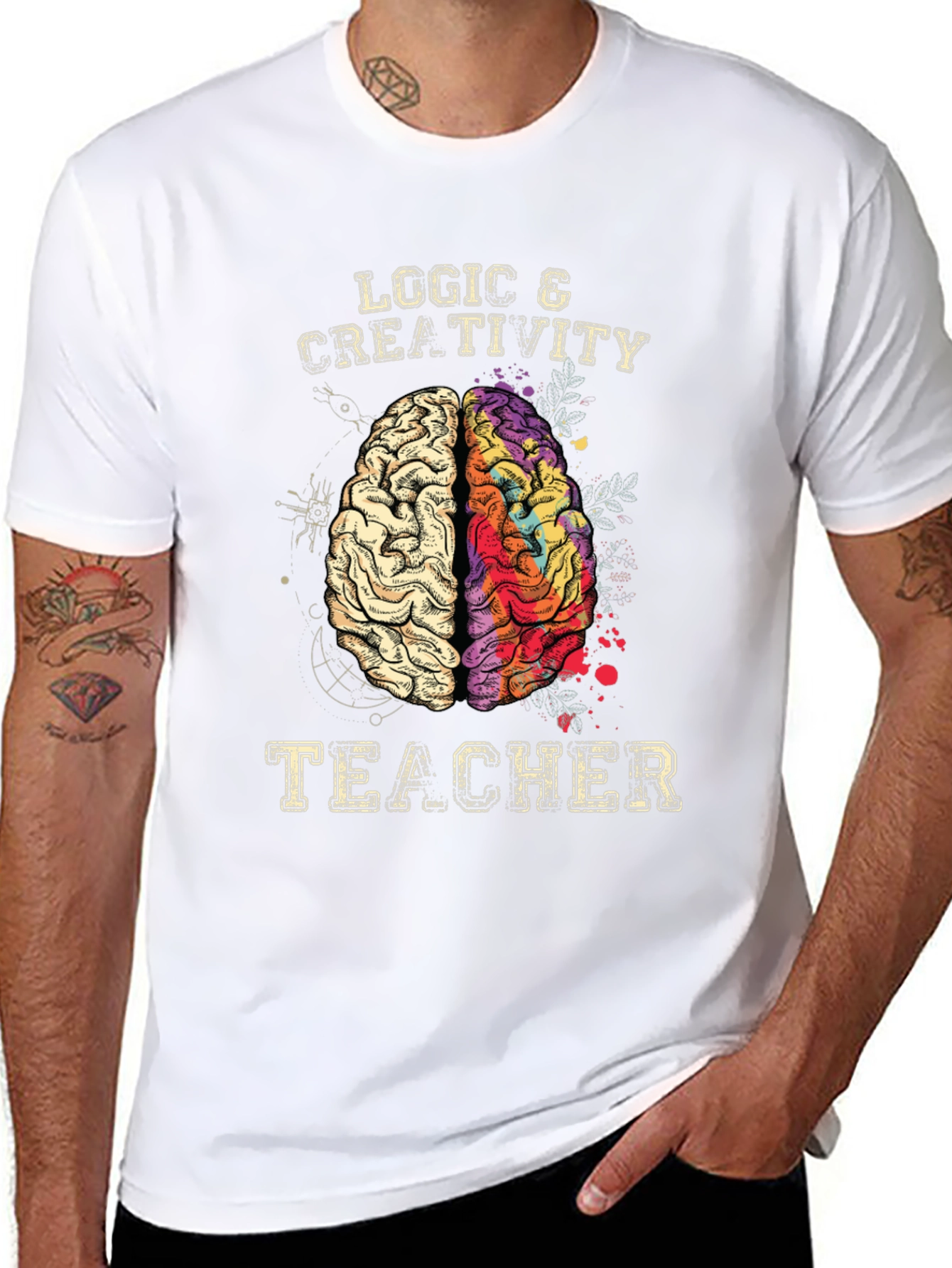 Logic & Creativity Teacher Brain T-Shirt