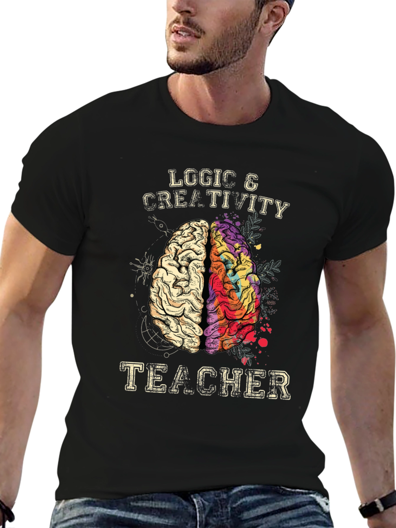 Logic & Creativity Teacher Brain T-Shirt