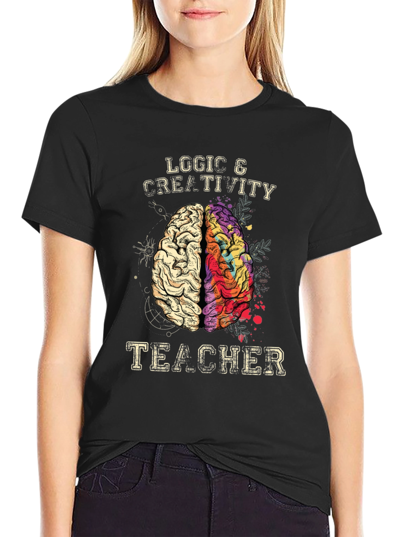 Logic & Creativity Teacher Brain T-Shirt