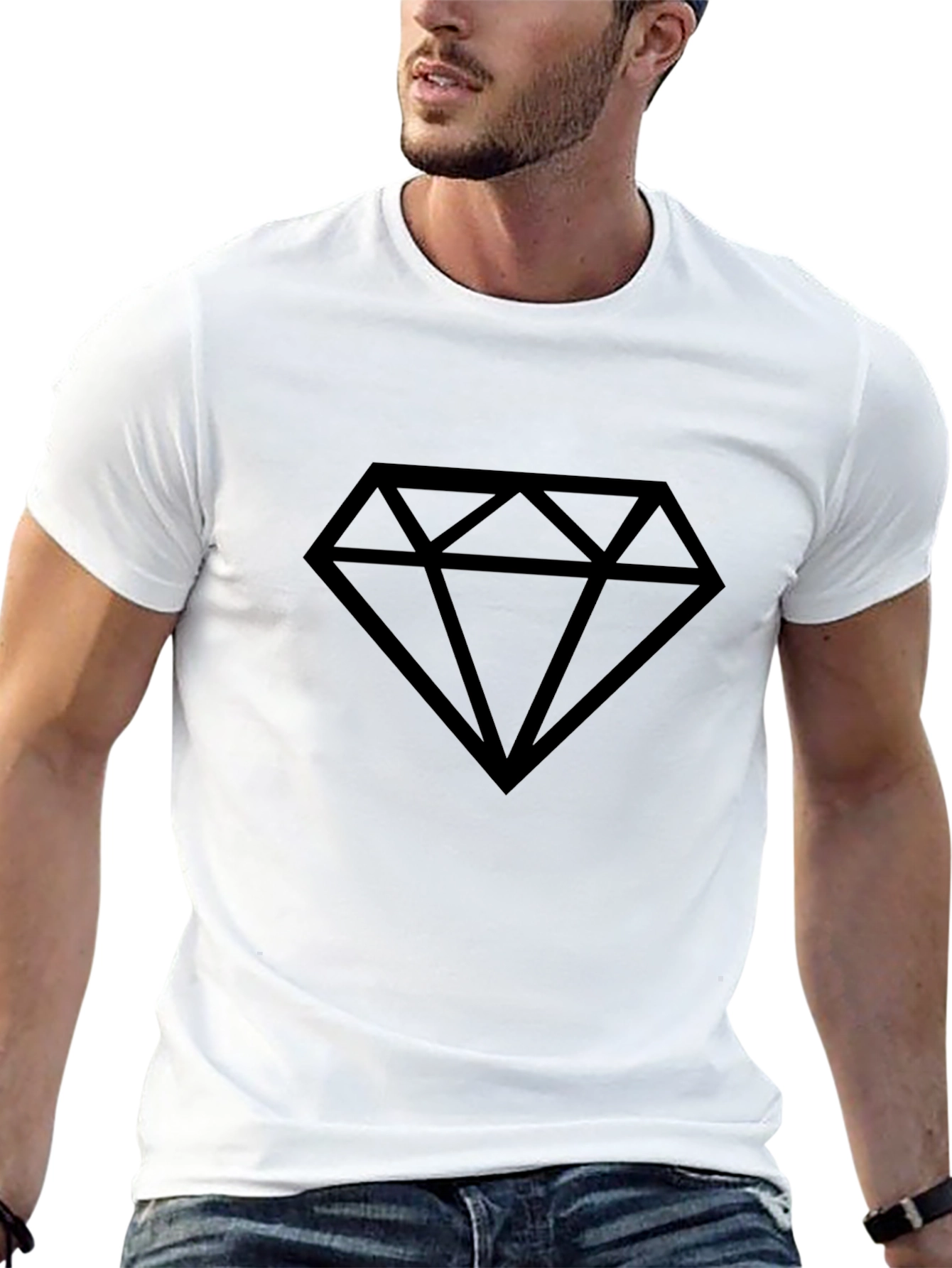 Diamond Graphic Black T-Shirt - Stylish Casual Wear