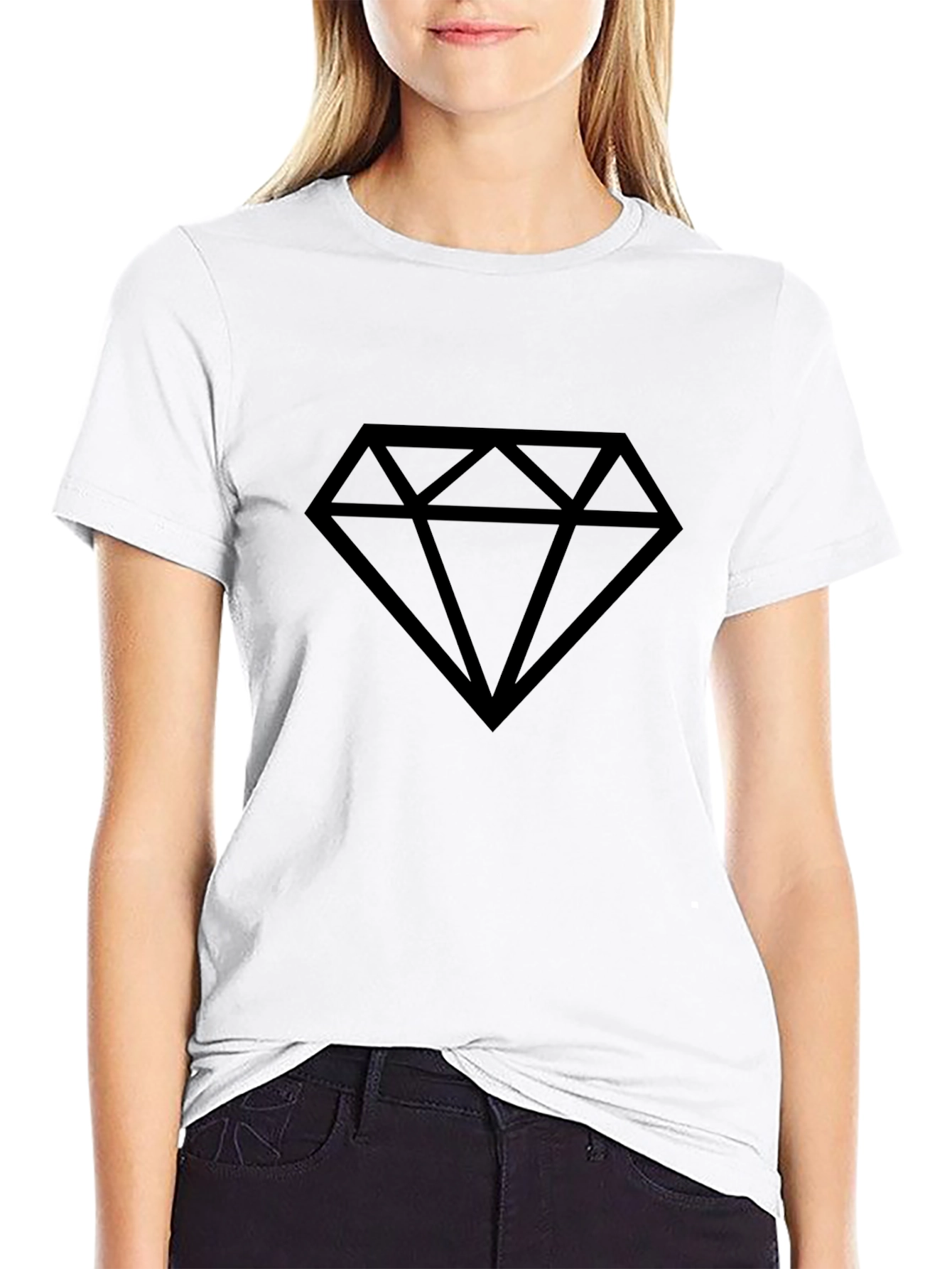 Diamond Graphic Black T-Shirt - Stylish Casual Wear