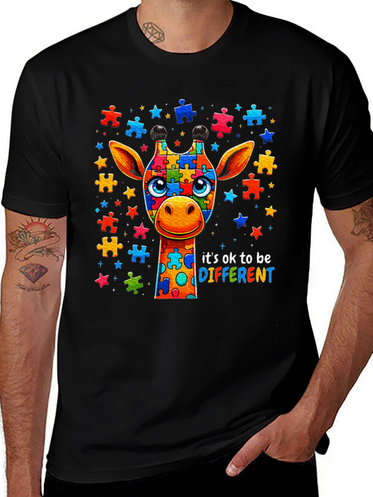 Autism Awareness Giraffe Puzzle Piece T-Shirt
