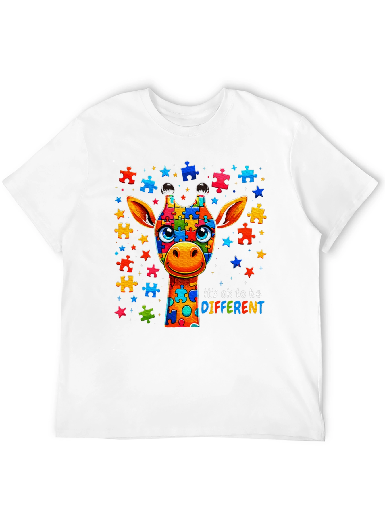 Autism Awareness Giraffe Puzzle Piece T-Shirt