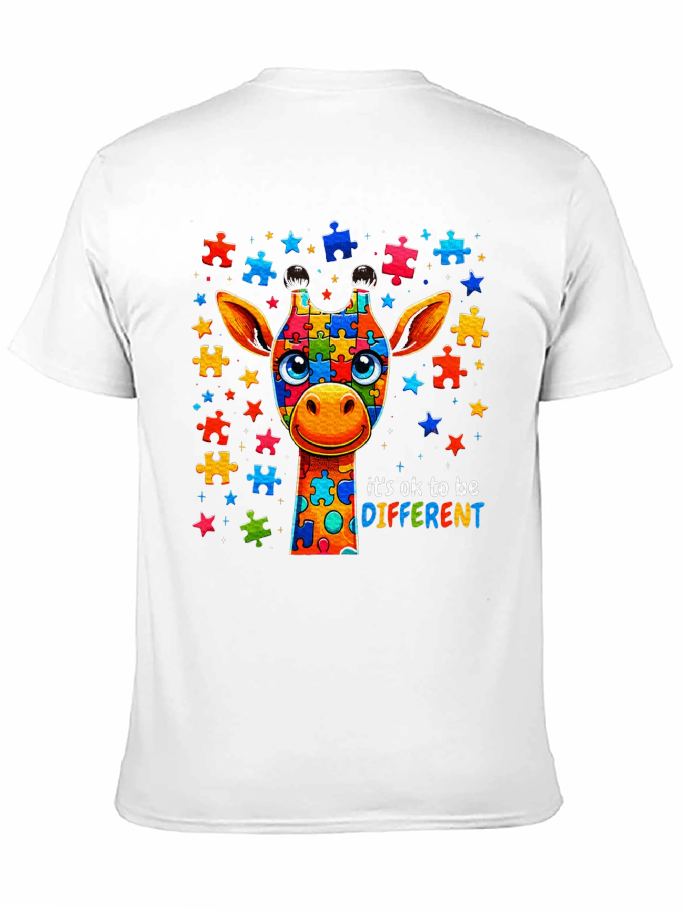 Autism Awareness Giraffe Puzzle Piece T-Shirt