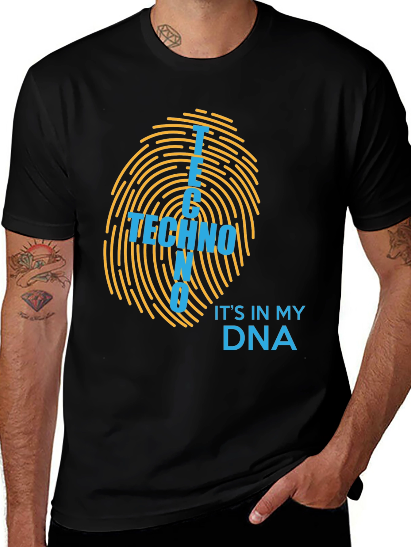 Techno DNA Fingerprint T-Shirt - Music Lover Tee