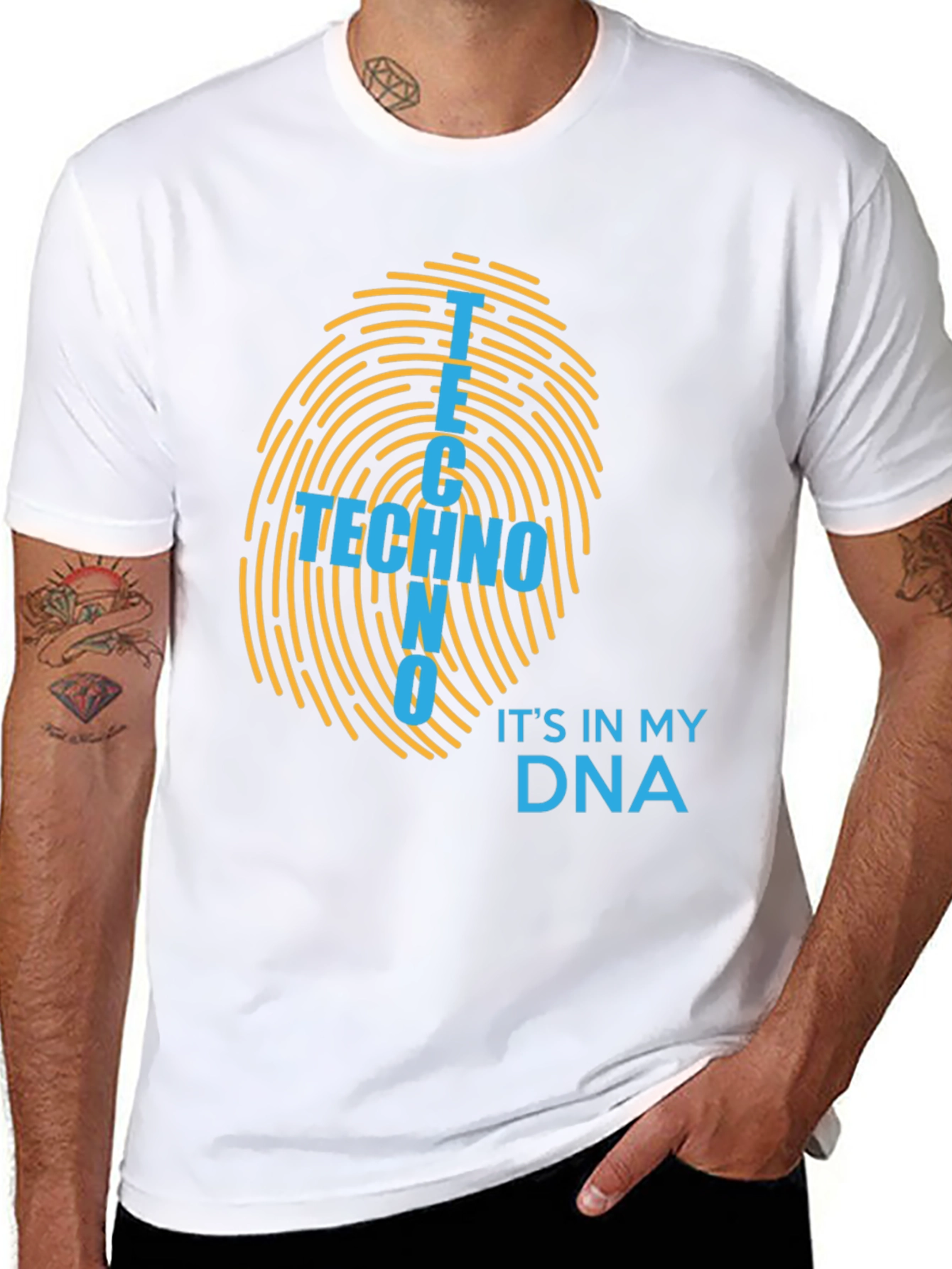 Techno DNA Fingerprint T-Shirt - Music Lover Tee
