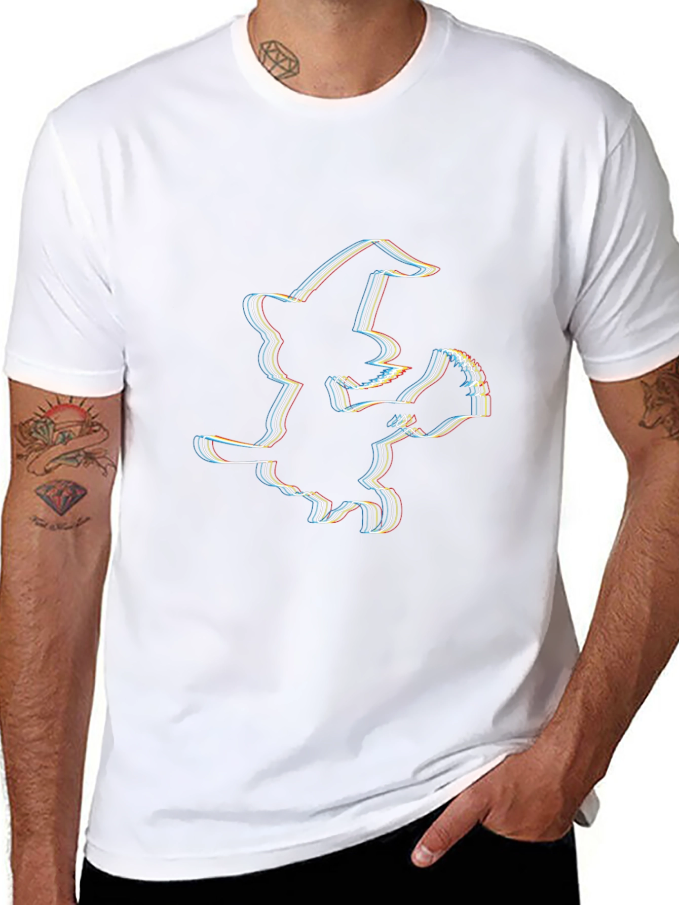 Retro Witch Graphic Tee - Halloween Apparel